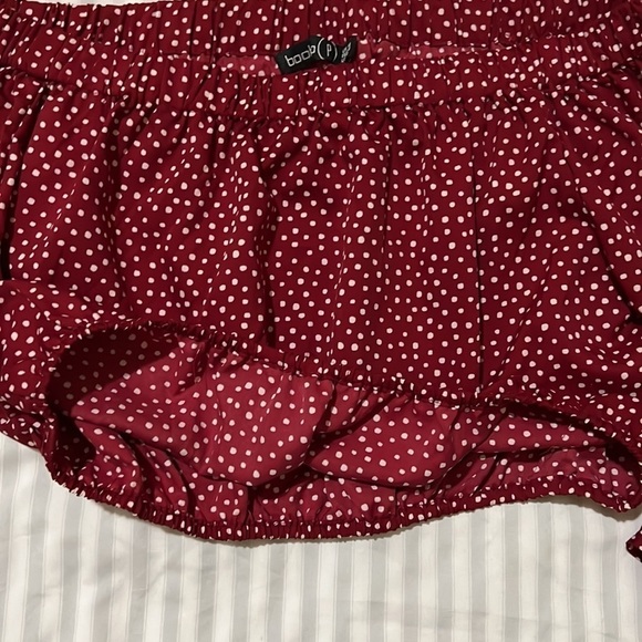 COPY - Red polka dots crop top bell sleeve - Picture 3 of 5